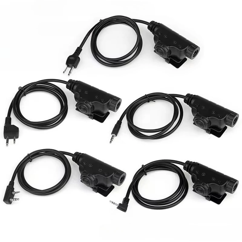 U94 V2 PTT Push To Talk Adapter, Tactical Headset Connector, Compatible with U17 Plug for Walkie Talkie