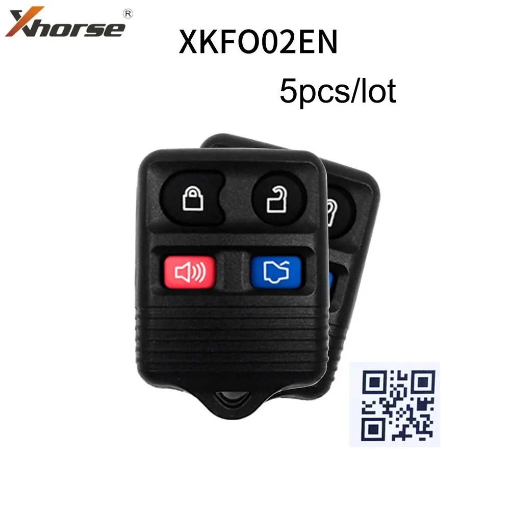 

5pcs/lot Xhorse Universal Wire Remote Car Keys 4 Buttons for Ford Style VVDI Key Tool MAX Plus VVDI2 MINI Programmer XKFO02EN