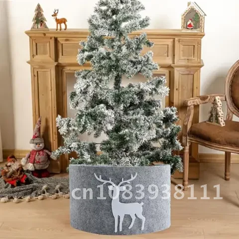 

Xmas Tree Collar Stand Base Felt Cover Box For Holiday Home Party Decor Ornament 210cm Christmas Tree Skirt Reindeer Farmhouse