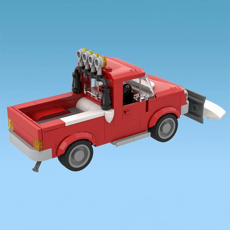 City Service Engineering Car Model MOC Building Bricks Snow Shovel Modular Technology Gifts Holiday Assemble Children Toys Suit