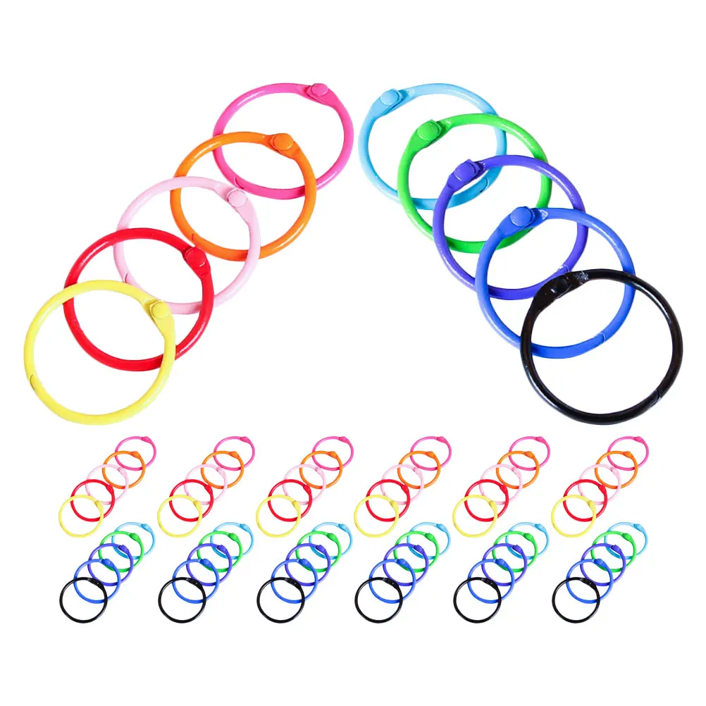 

120 Pcs Loose Leaf Binder Rings Metal Keyring Planner Binding Index Card Scrapbook Flashcard Notebook Wear Resistant