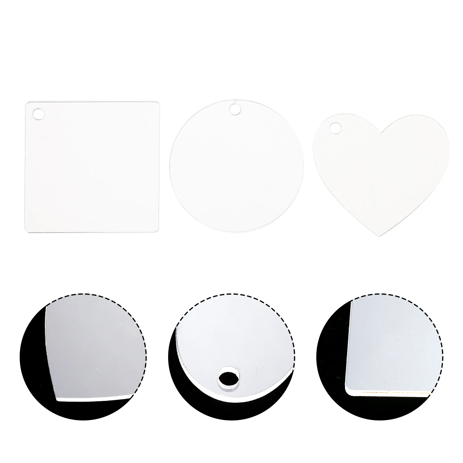 

100pcs Blank Key Chain Acrylic Photo Frame Sublimation Heat Transfer Chains Pendant Jewelry Accessories Craft Supplies