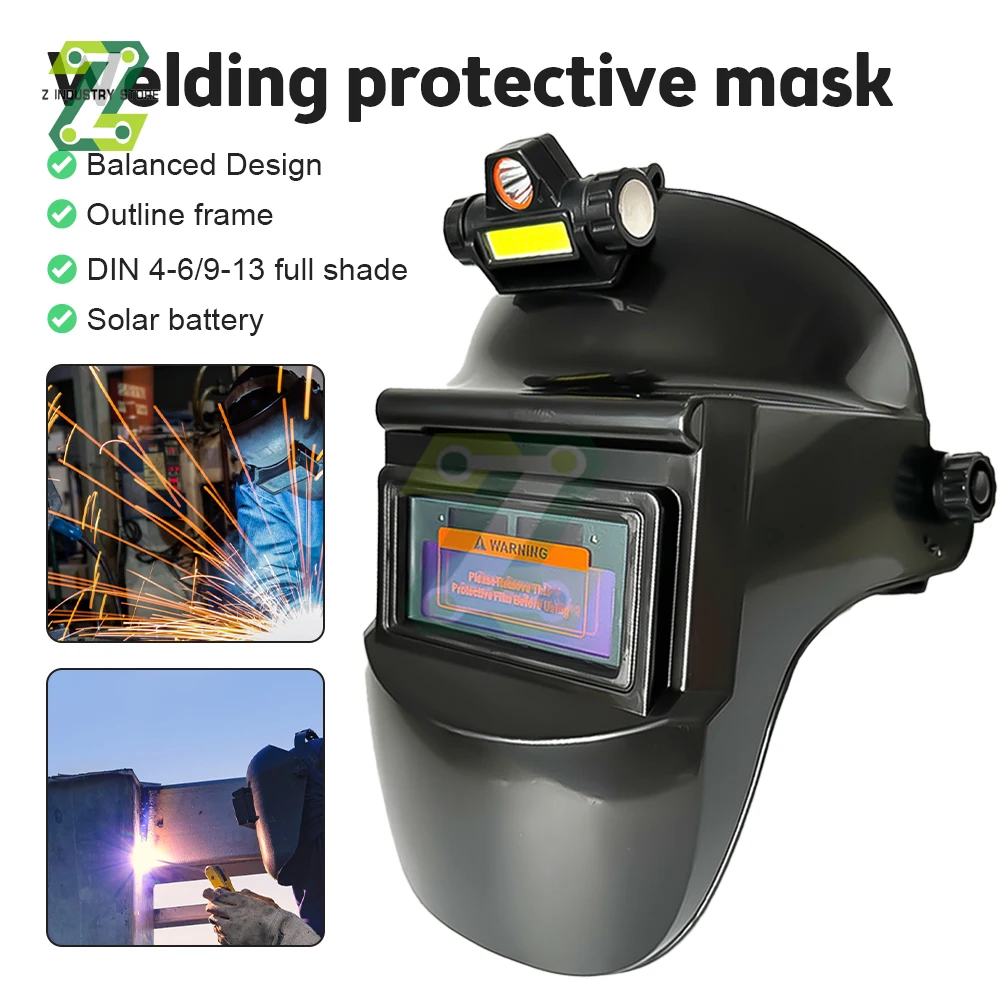 

Welding Protective Mask Argon Arc Welding Protective Mask 130 ℃ High Temperature Resistance 0.1s Automatic Dimming