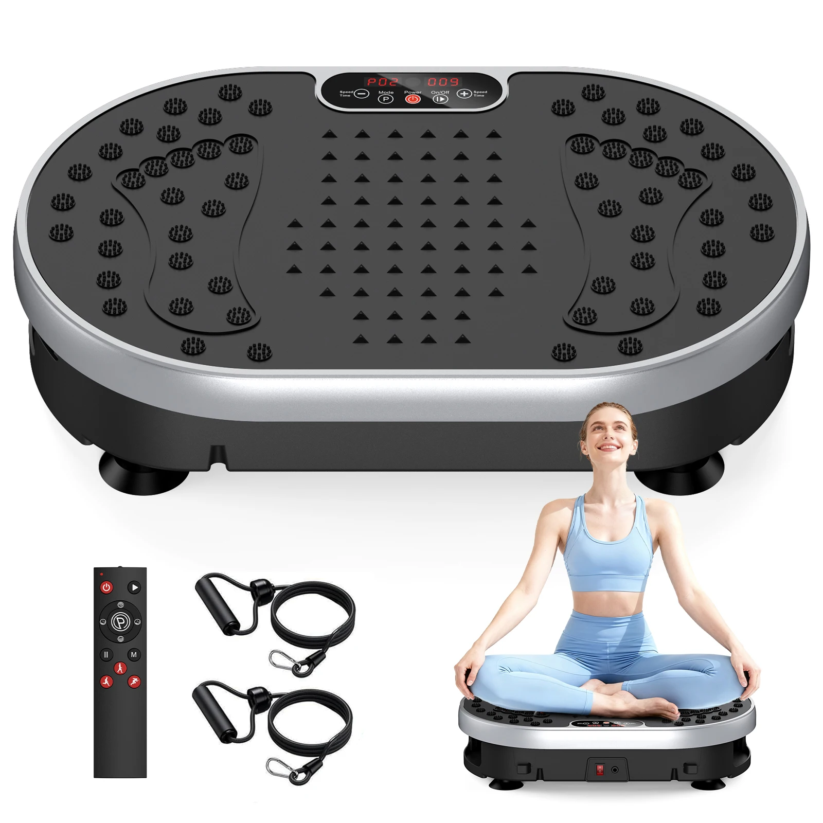 Vibration Plate Exercise Machine 120 Speed Levels 9 Preset Programs Home Fitness Equipment Weight Loss Fat Burning Muscle Toning