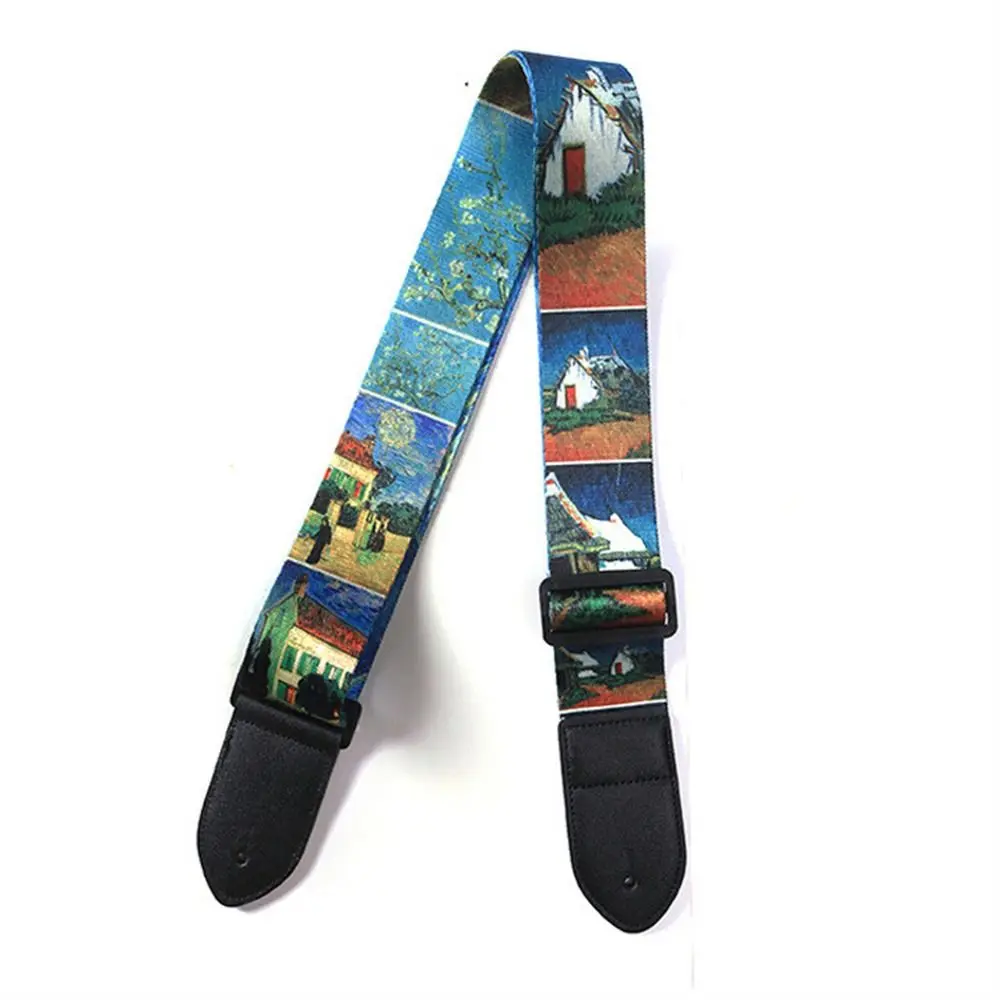 

Adjustable Guitar Strap Extra Wide Color Print Electric Guitar Belt Instrument Music Hobby Guitar Shoulder Strap Acoustic Guitar