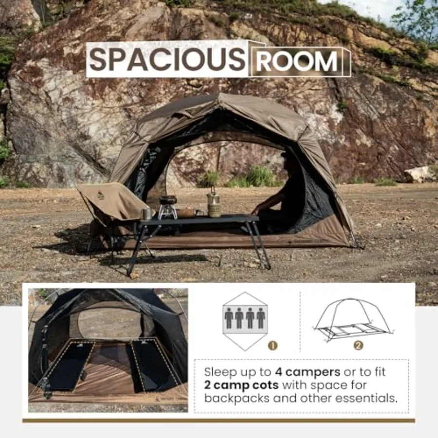 4 أشخاص خيمة التخييم 3 الموسم الأسرة المأوى سهلة الإعداد في الهواء الطلق الظهر مع 2000 مللي متر المطر الخارجي 5000 مللي متر أسفل وات #4