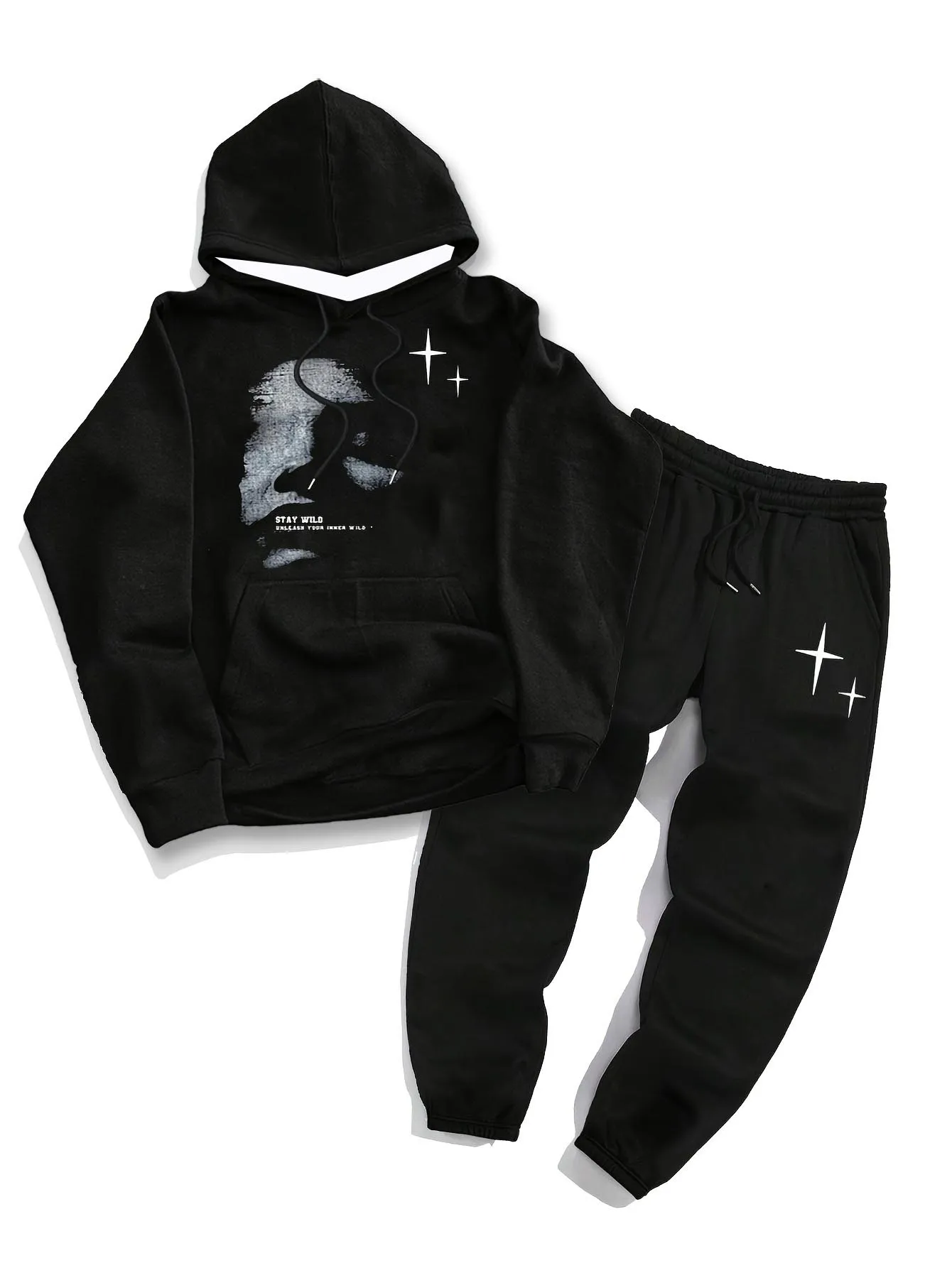 

2025 модная осенне-зимняя популярная мужская одежда Y2K толстовки с 3D принтом толстовка + брюки спортивный костюм комплект из 2 упаковок