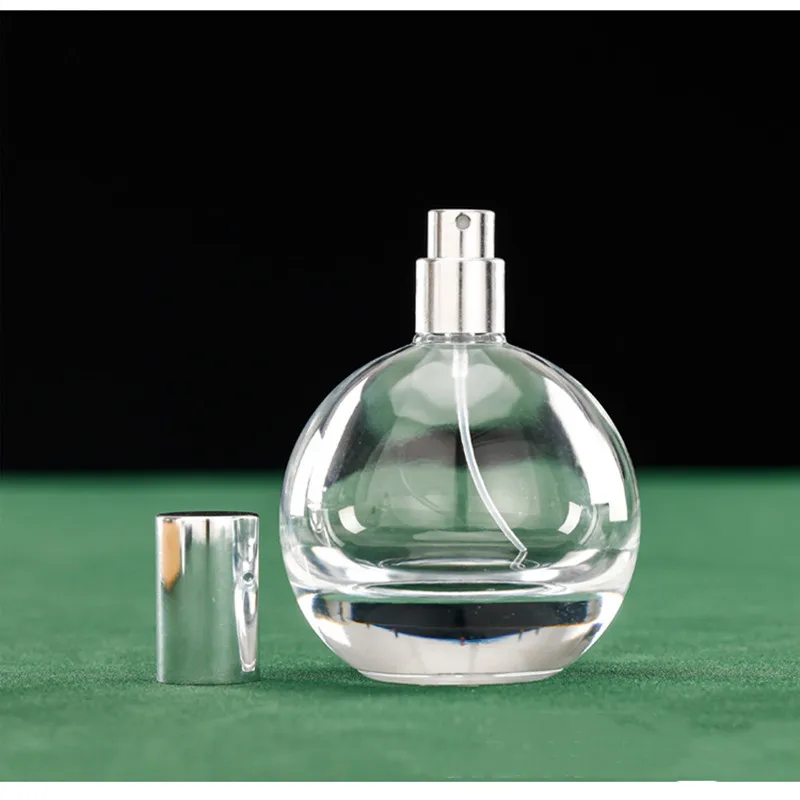 5pcs 80ml Clear Round Premium Perfume Bottle Thick-bottomed Glass Spray Bottle Empty Crimp Nick Perfume Bottle Need A Tool