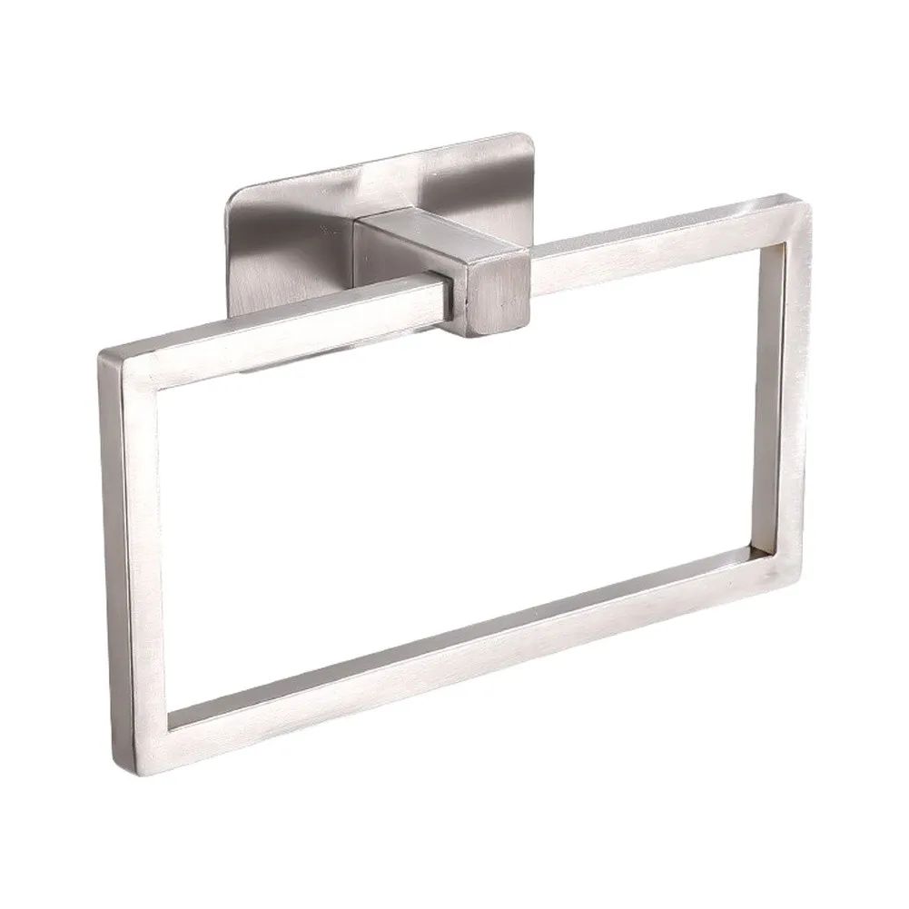 Stainless Steel Towel Rack Square Nordic Design Wall Mount for Bathroom Brushed Finish Rust Resistant 20 10 4.5cm