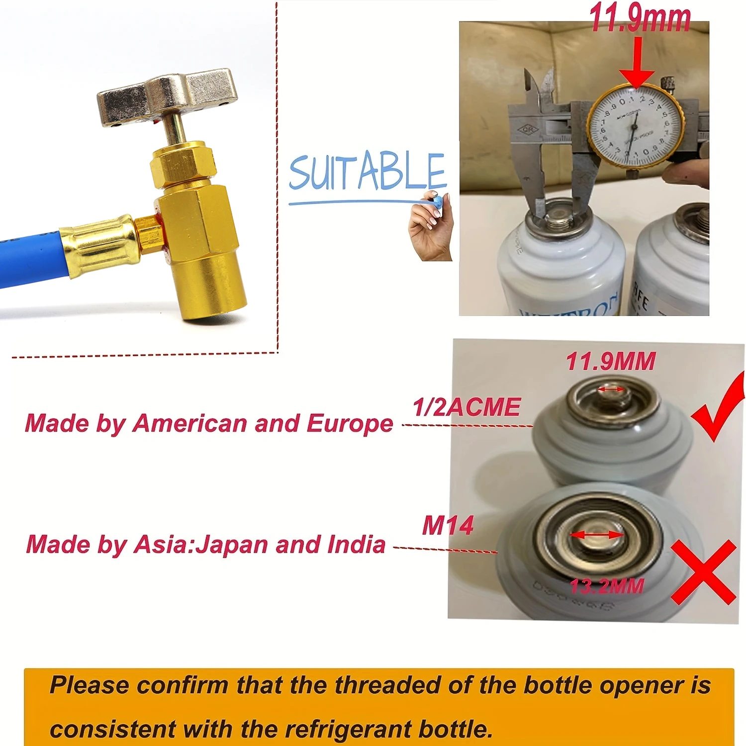 Tuyau de charge de gaz réfrigérant R134A A/C, avec manomètres, tuyau de remplissage en caoutchouc pour climatiseur de voiture