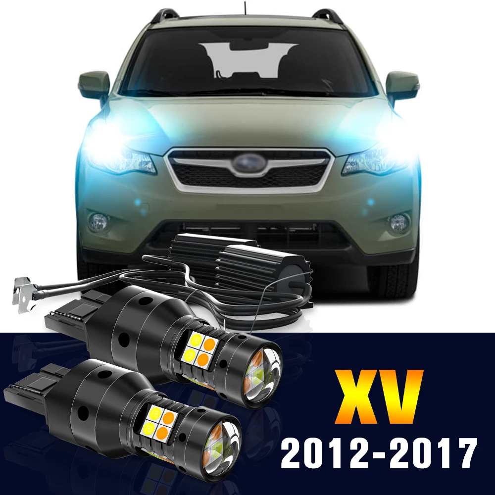 

2pcs LED Dual Mode Turn Signal+Daytime Running Light DRL Lamp For Subaru XV 2012-2017 2013 2014 2015 2016 Accessories