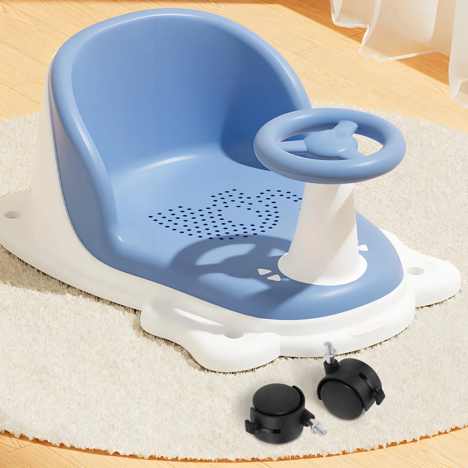 2 قطعة عجلات كرسي الطفل استبدال أجزاء عجلات آمنة تصميم دوار سهل إعادة تحديد المواقع تنوعا استخدام عجلات العجلات للكراسي