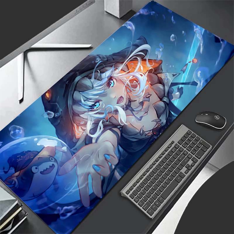 

Mousepad Computer Gaming Accessories Cute Keyboard Pad Office PC Rubber Mouse Pad Decoracion Hololive Gawr Gura Desk Mouse Mat