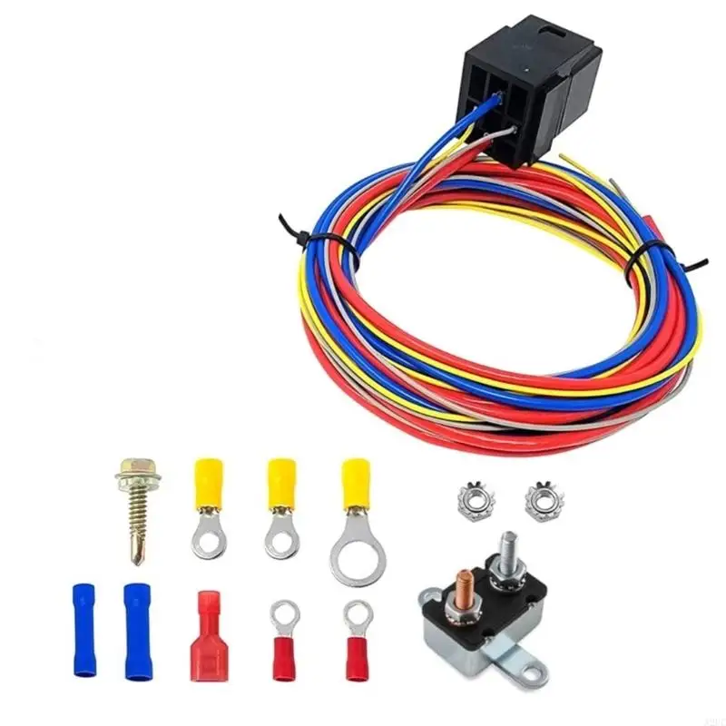 

A2UC Automotive Electric Fan Wiring Harness and Relays 12V 30A Relays Crimp Terminals Hardware