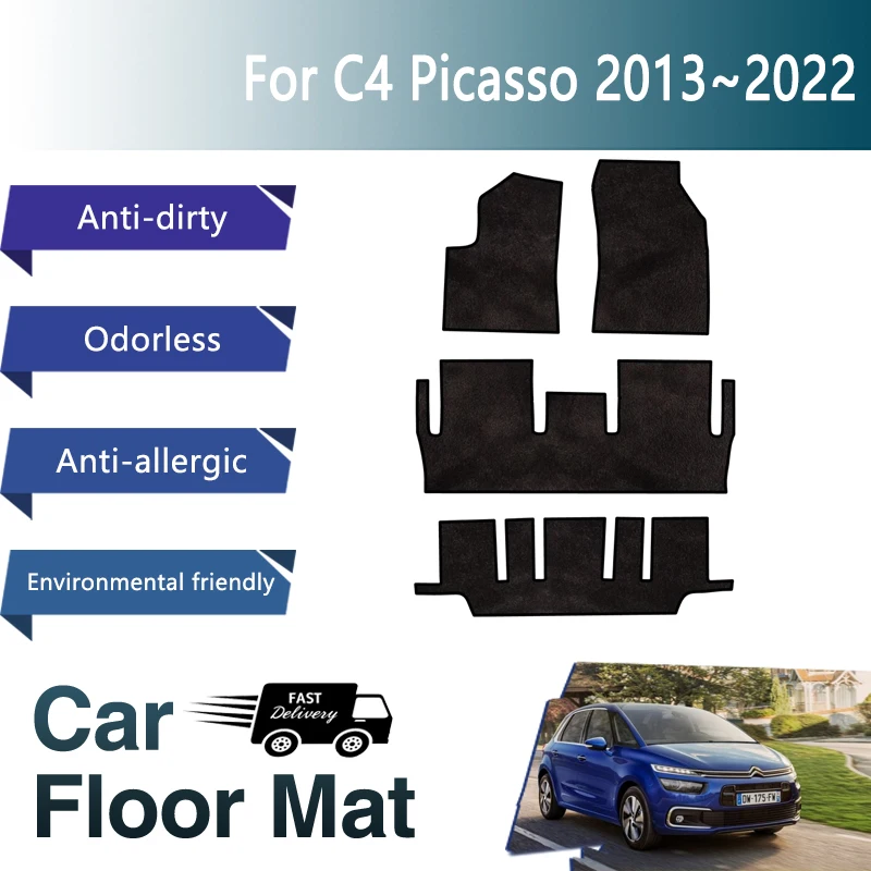 

Luxury Car Mats Floor For Citroen Grand C4 Picasso SpaceTourer 2013~2022 7seat Anti-dirty Floor Carpet Auto Interior Accessories