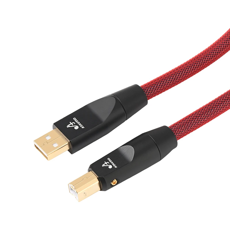 ATAUDIO HiFi USB Audio Kabel Hi-end Reinem Silber USB A zu B DAC Decoder Verstärker Audio Signal Linie Typ C zu B Sound Auto Kabel 6
