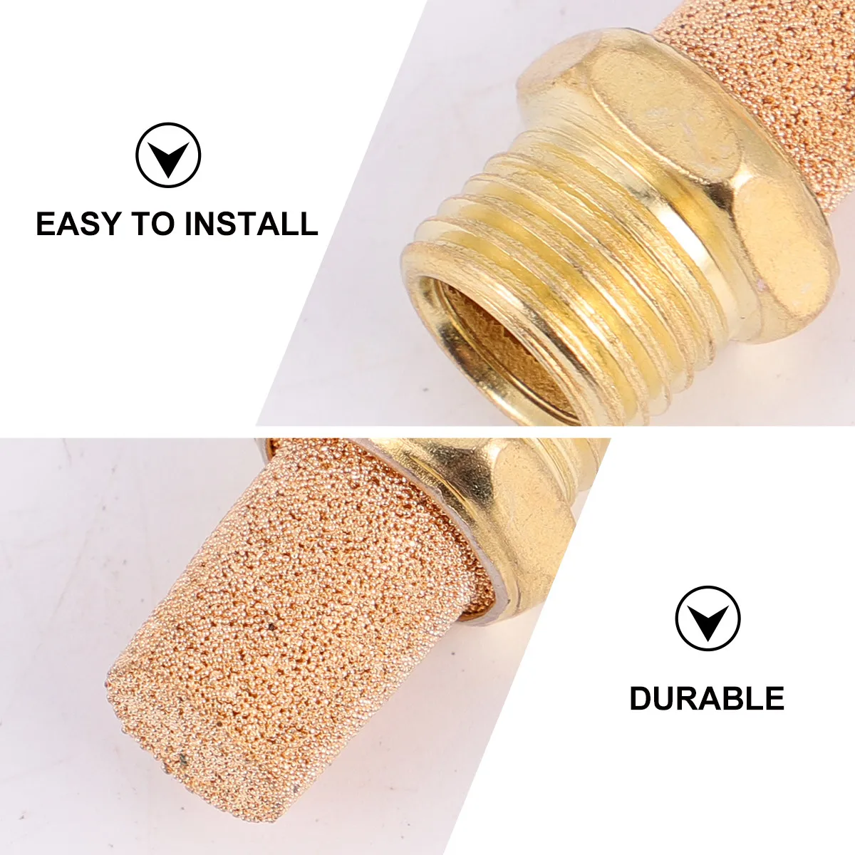 10Pcs Pneumatic Muffler Brass Multi-Layer Noise Reduction Pneumatic Exhaust Muffler for Gear Box Oil Tank Air