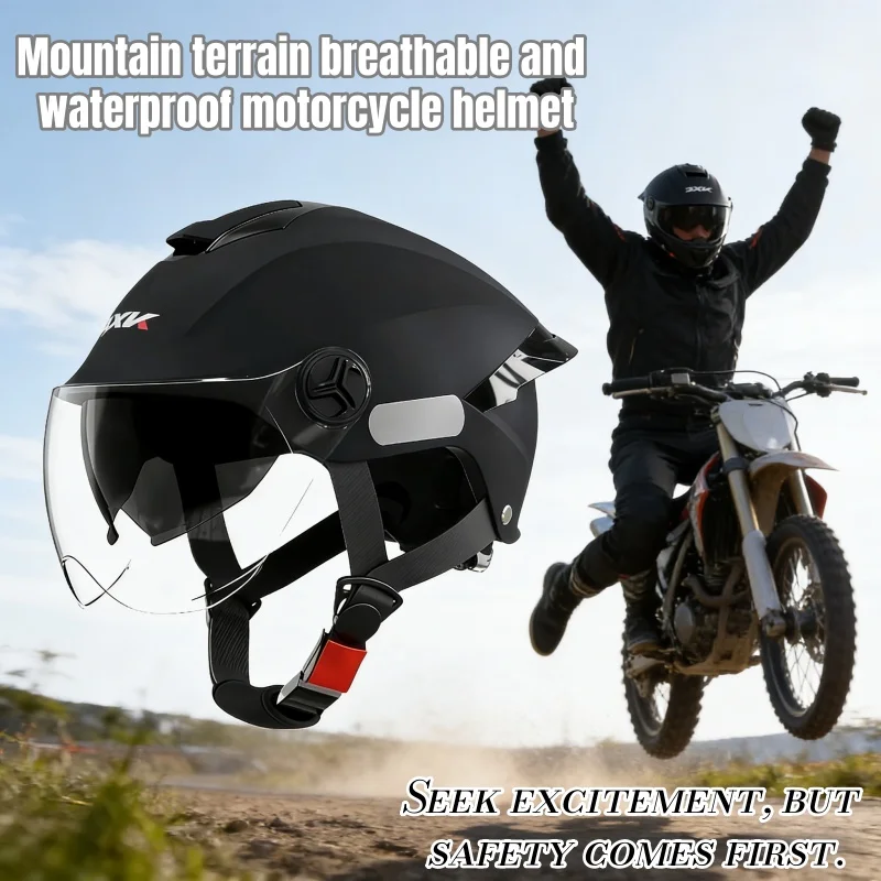 

Мужской мотоциклетный шлем Портативный модернизированный дышащий защитный шлем Уличный внедорожный шлем Сертифицированный универсальный мотоциклетный шлем