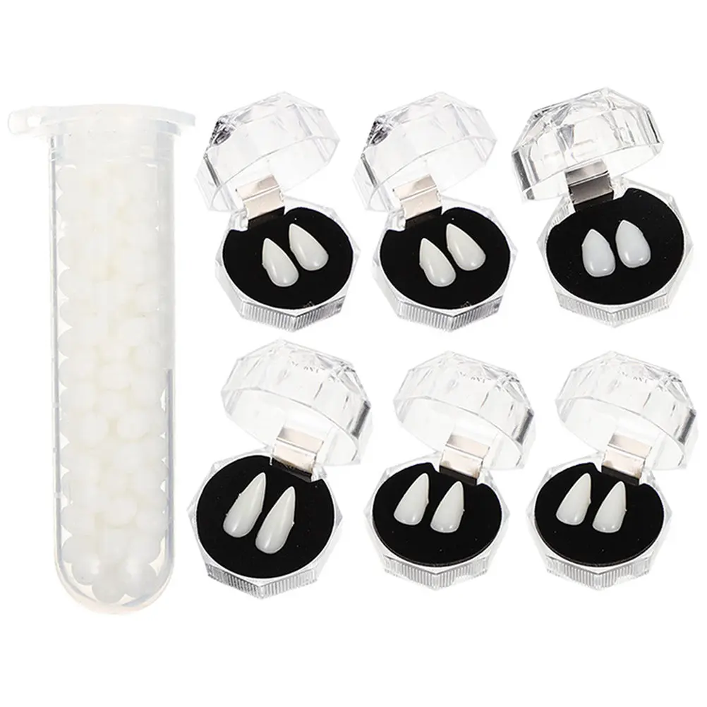 

1Set Creative Fangs Fake Teeth for Halloween Cosplay Vampire Dentures Lightweight Resin Scary Teeth Props Easy Wear Remove