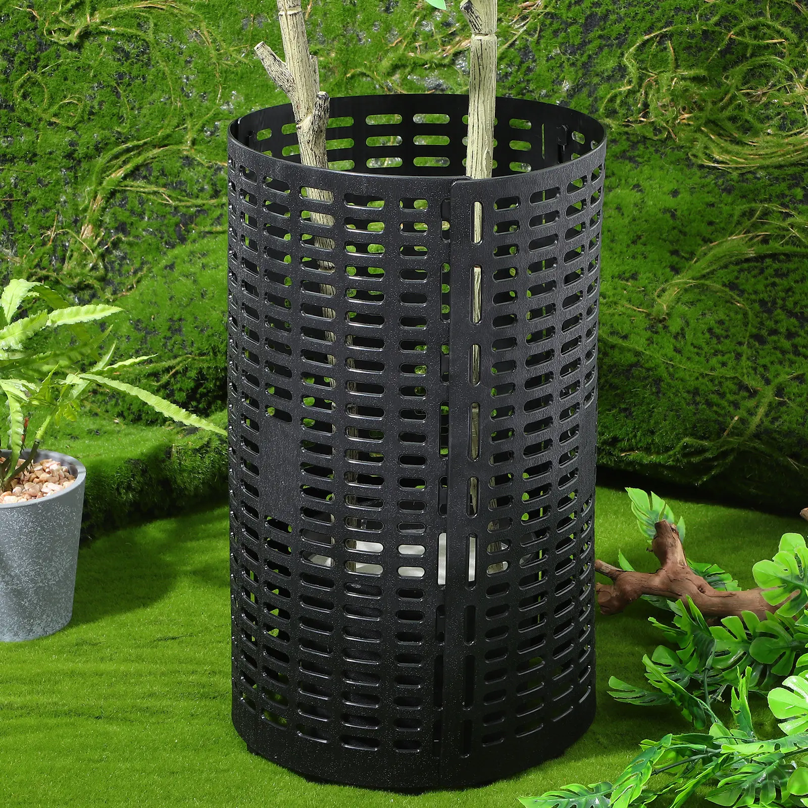 8Pcs Tree Trunk Protector Guard Robust Plastic Tree Bark Wrap with Joint System for Varying Sizes Deer Lawn Mower Protection