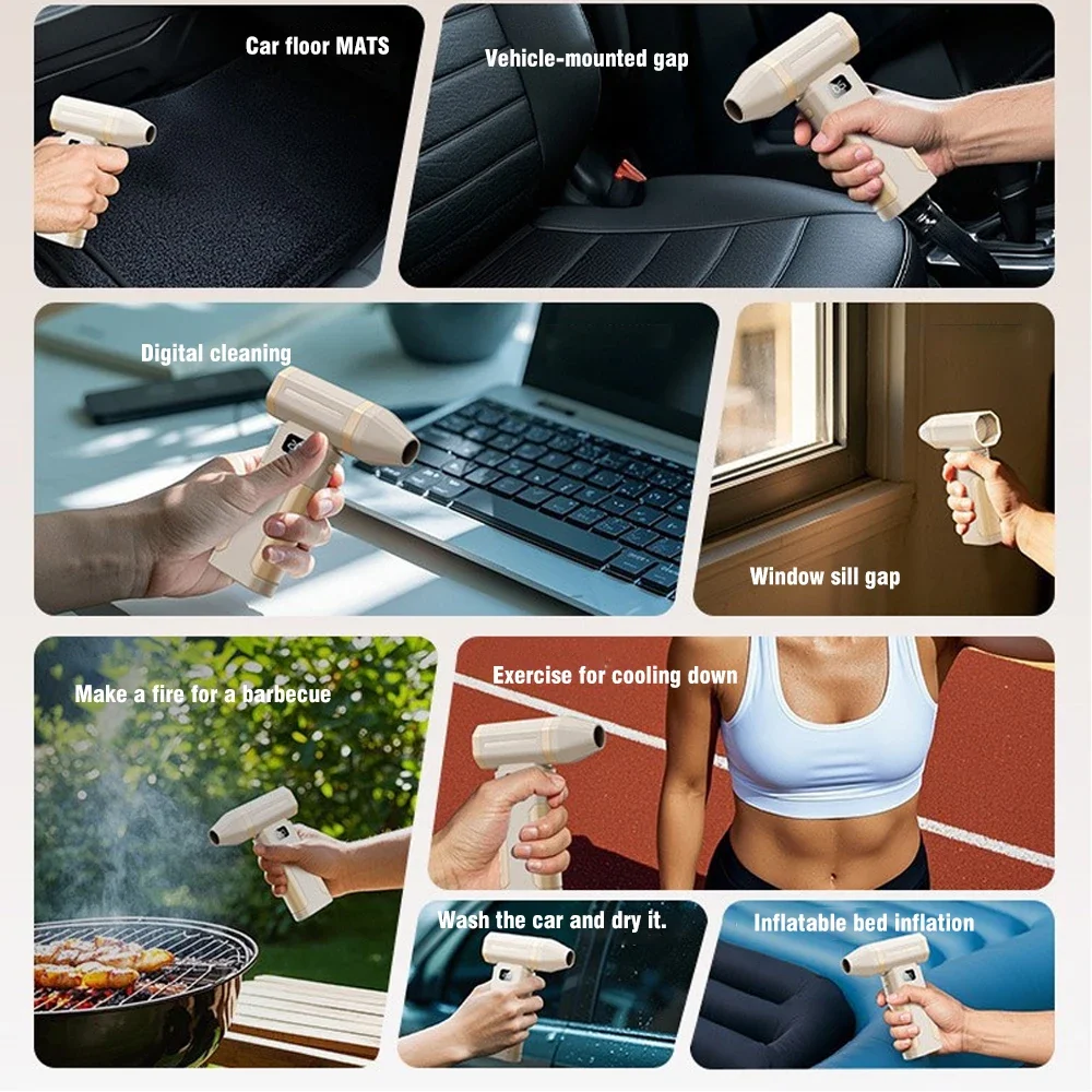 450000 RPM 6 التروس منفاخ هواء قوي مروحة توربو صغيرة عالية السرعة محرك بدون فرشاة مروحة قناة محمولة لأداة تنظيف الكمبيوتر