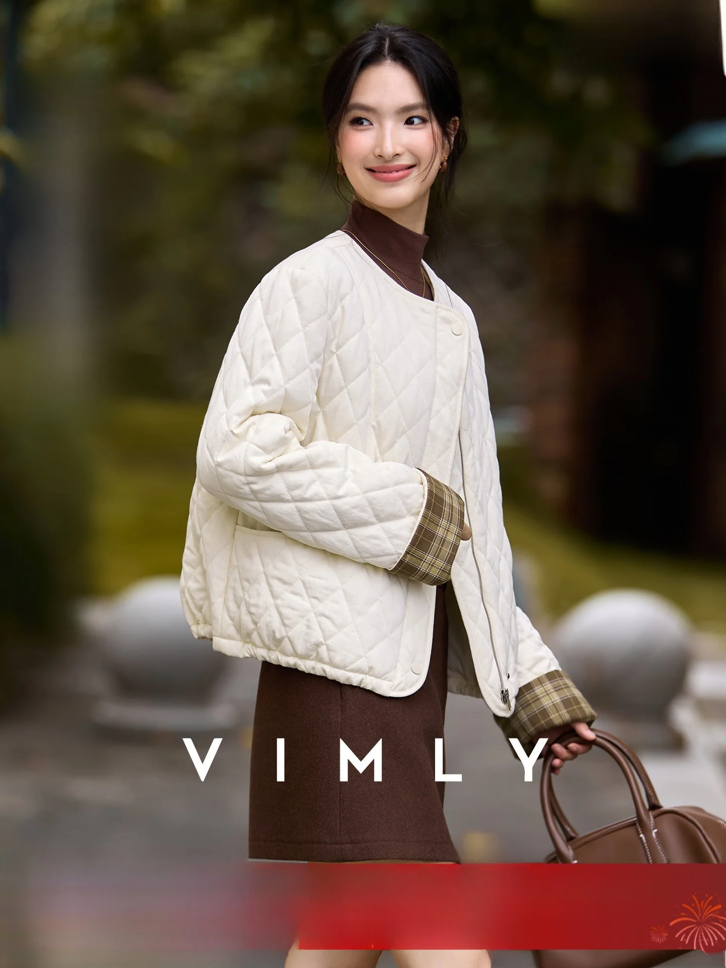 

Thiened Patchwork Sve Cotton Jaet Zipper ort Sle Loose Fit round Ne Autumn Winter Outerwear for Women