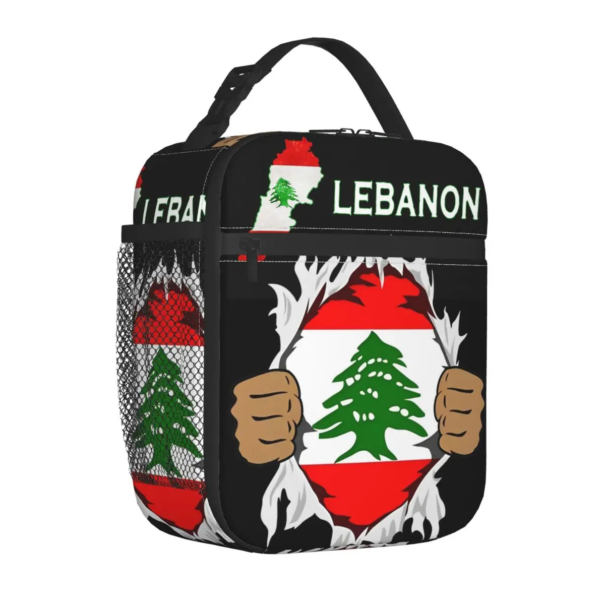 Lebanon Flag Lebanese Roots Gift Insulated Lunch Bag Thermal Bag Reusable Meal Container Lunch Box Tote Food Storage Bags School