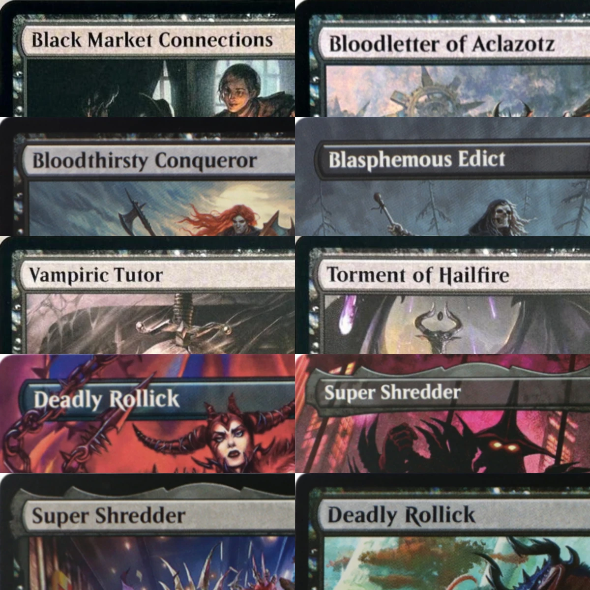Cartes Proxy TCG de Haute Qualité LK21 Black Market Blasphemous Edict Bloodletter of Aclazotz Necropotence (Noyau Noir)
