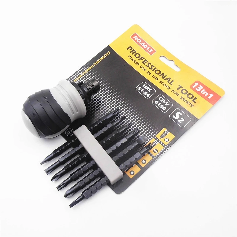 13 In 1 Mini Ratchet Precision Screwdriver Dual-purpose Head Magnetic Telescopic Labor-Saving Hand Tool