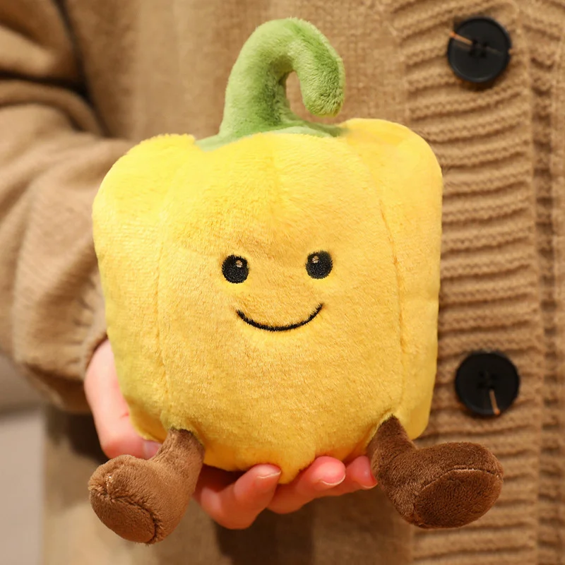 Creative Cartoon Colored Pepper Plush Toy Stuffed Cozy Smile Vegetable Doll Cute Desktop Companion Office Gift