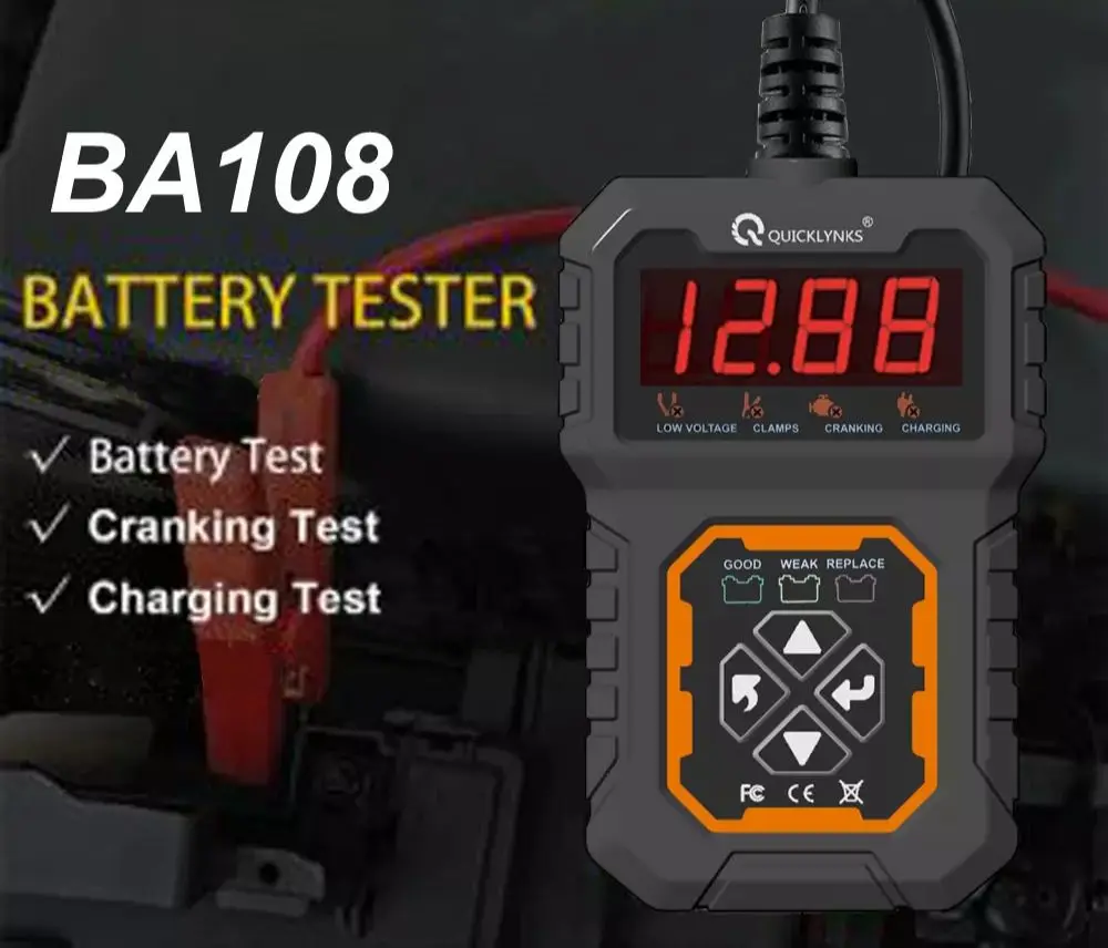 

New BA108 Digital Car Battery Load Conditions Car Charging Cranking Analyzer Battery Tester 12V Battery Monitor