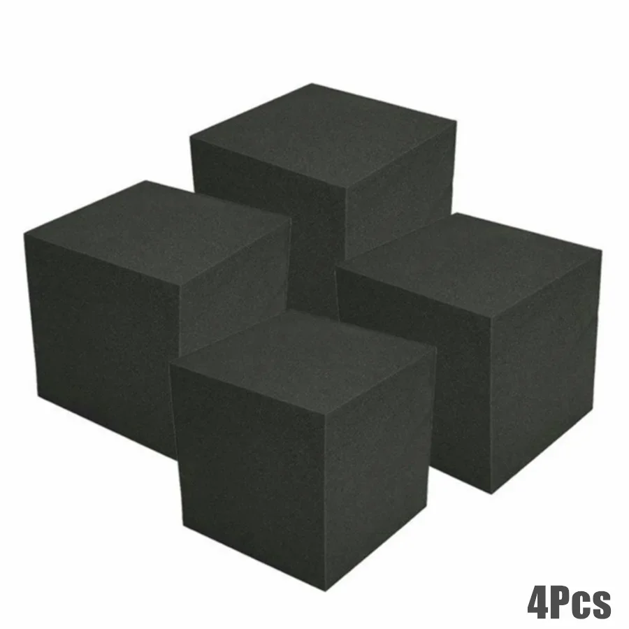 4Pcs/Pack 15x15x15cm Bass Traps Corner Blocks Cube Acoustic Foam Soundproof Foam Panel Sound Absorption Studio Corner Foam