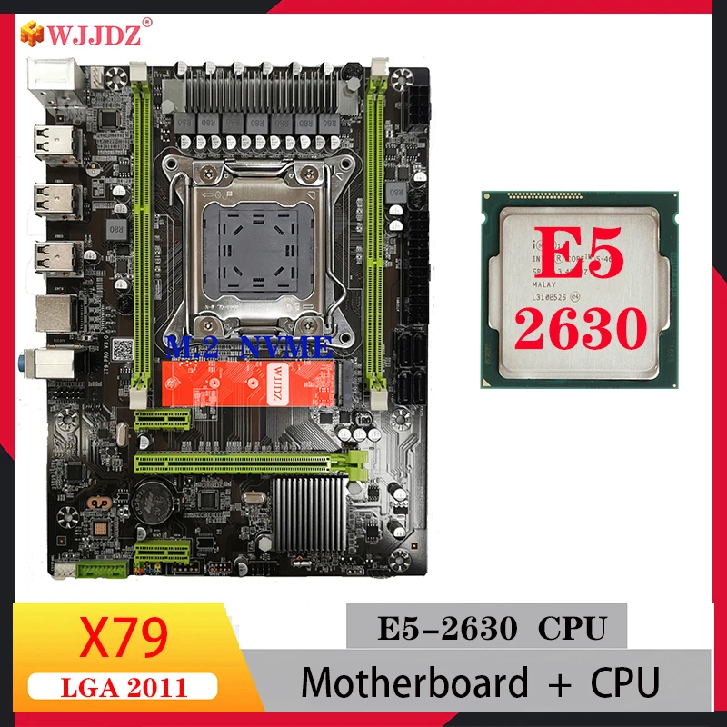 

WJJDZ X79 pro motherboard kit Intel xeon e5 2630 combo motherboards cpu ram set 1600Mhz ddr3 Memory lga 2011 M.2 NVME for gaming