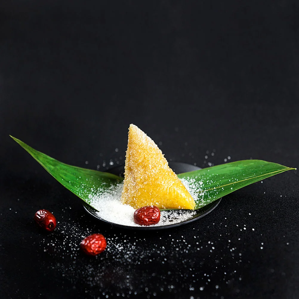 100 Pcs Sushi Bamboo Leaves Plate Leaf Ornament Decor Sashimi Dish Adorn Dessert Decorative