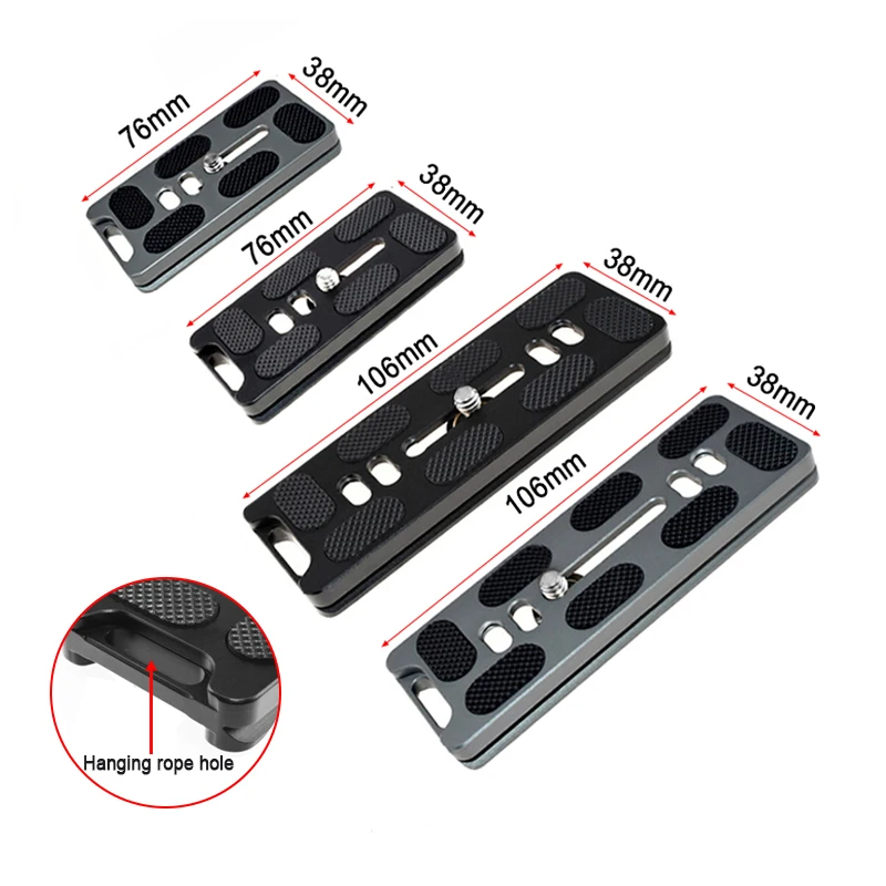 SLR Camera Quick Release Plate 76/106mm Long Aluminum Alloy Tripod Ballhead Plate Photography Accessories for Arca Swiss