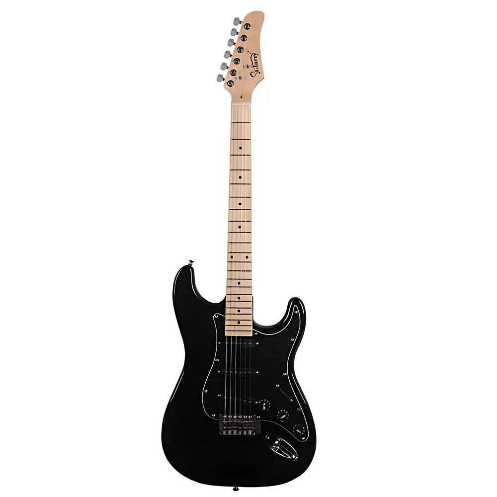Kit de guitarra eléctrica de alta calidad S102 negro con diapasón de arce Outlook elegante sonido melodioso para guitarra principiante el mejor regalo