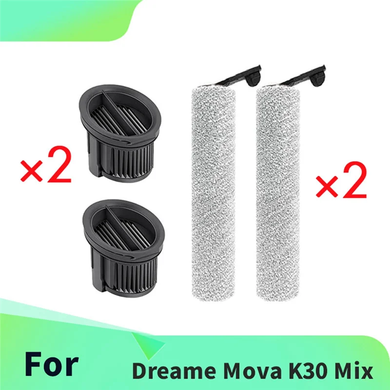【الرمز】فرشاة ومرشحات دوارة بديلة لملحقات المكنسة الكهربائية Dreame Mova K30