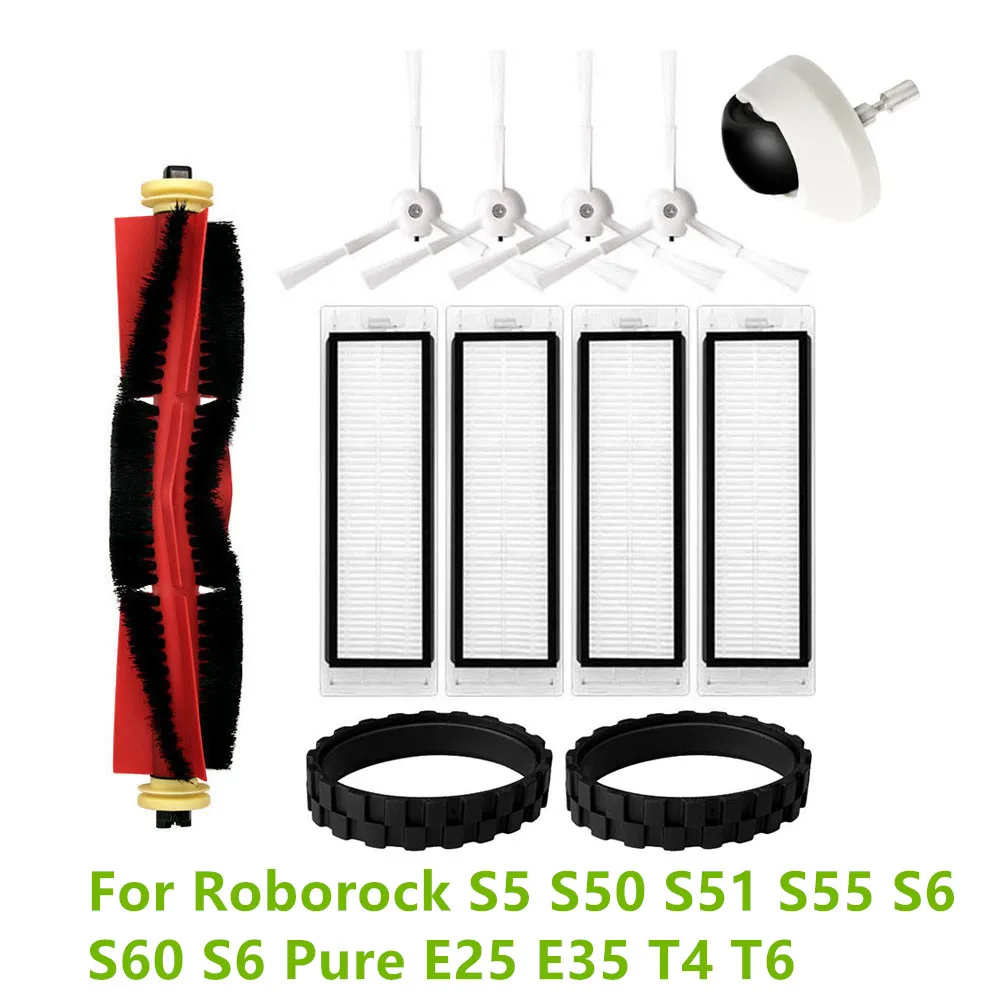 Для Roborock S50 S51 S55, фильтр НЕРА, основная щетка, универсальные колесные боковые щетки для Roborock S5 S6 S60 S6 Pure E25 E35 T4 T6