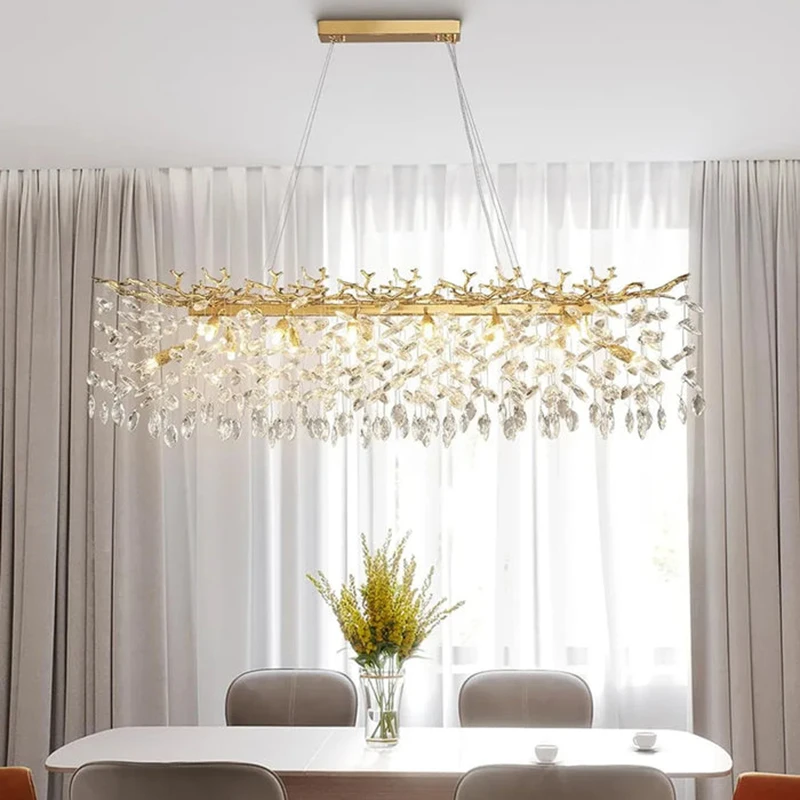 

Luxury Crystal Suspension Chandeliers Lighting Fixture for Dining Room Living Room Lamp for Bedroom Home Decor
