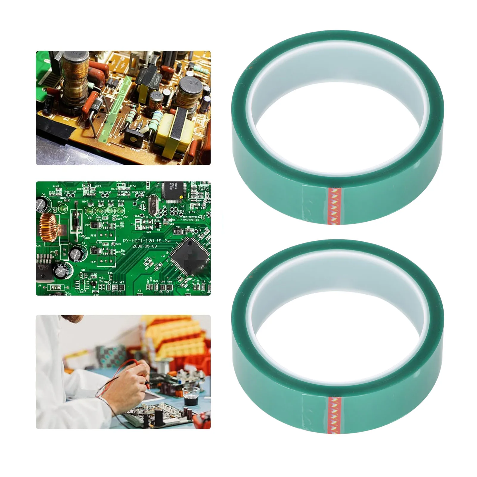 

2PCS High Temperature Tape PET Green Insulation Tape Car Paint Protective Tape