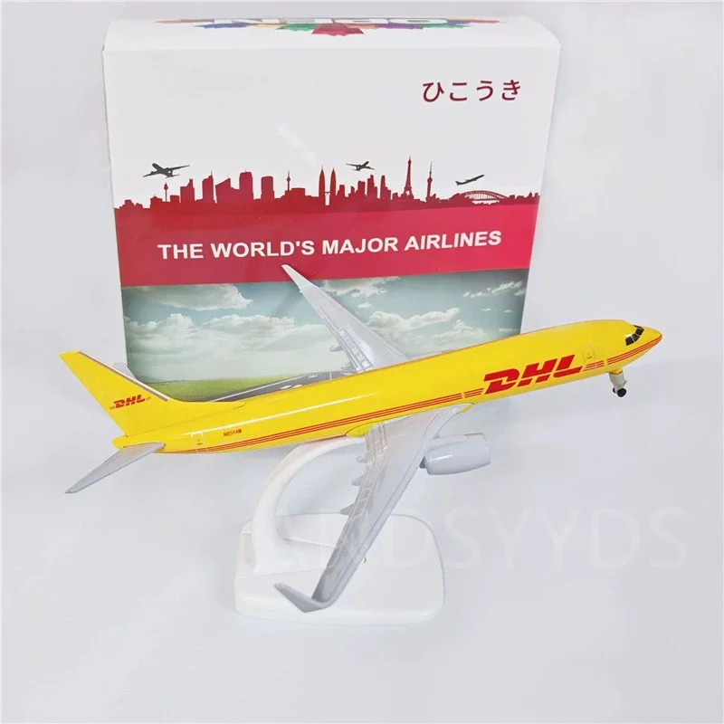 20 سنتيمتر نموذج طائرة B737 DHL البضائع طيران المعادن مقياس الطائرات دييكاست طائرة لعب للأطفال تجميع هدية مع معدات الهبوط