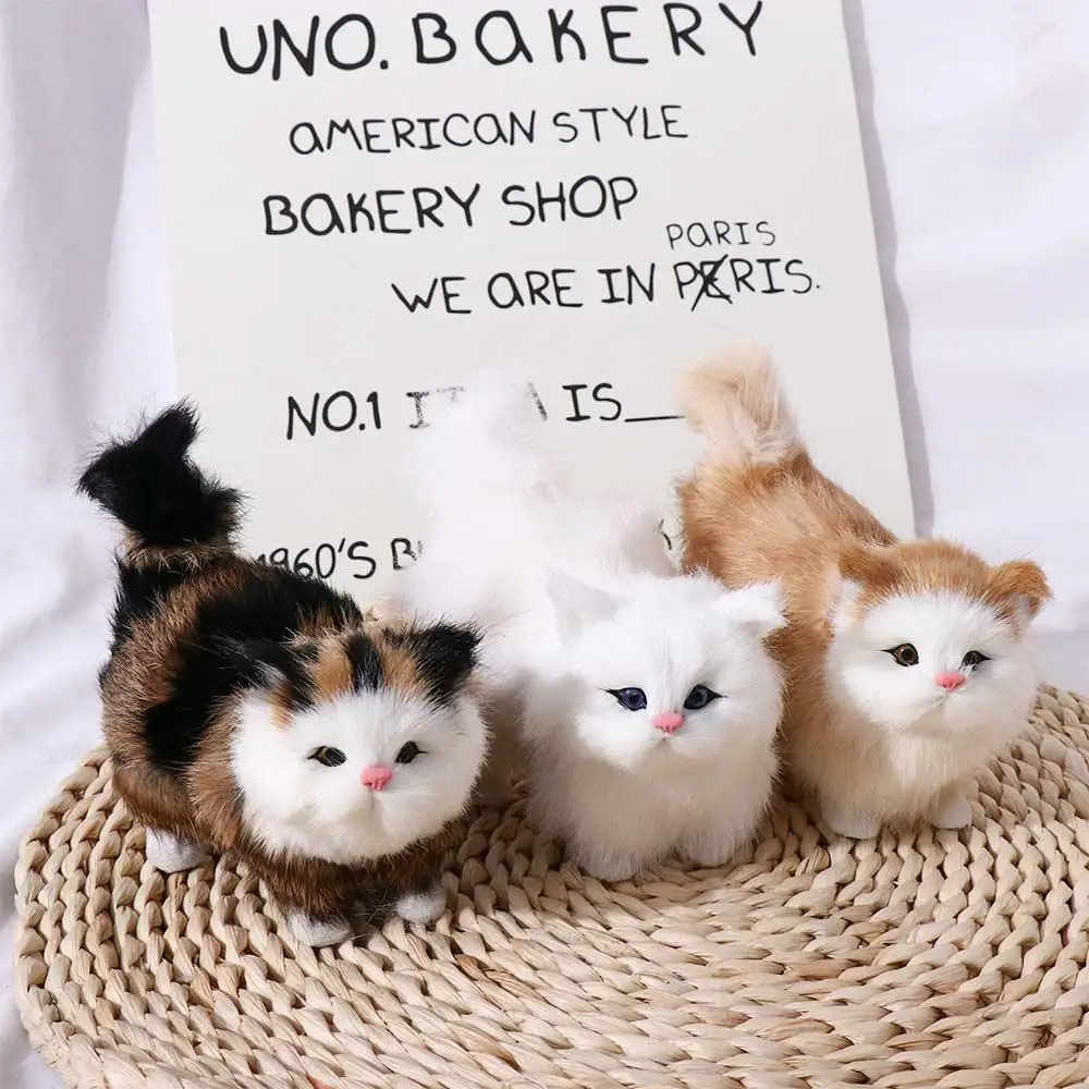 ニャース カワイイ 子供向け ソフトベビーおもちゃ フェイクキャット ぬいぐるみ子猫 プラッシュキャットトイ シミュレーションキャット 猫モデル