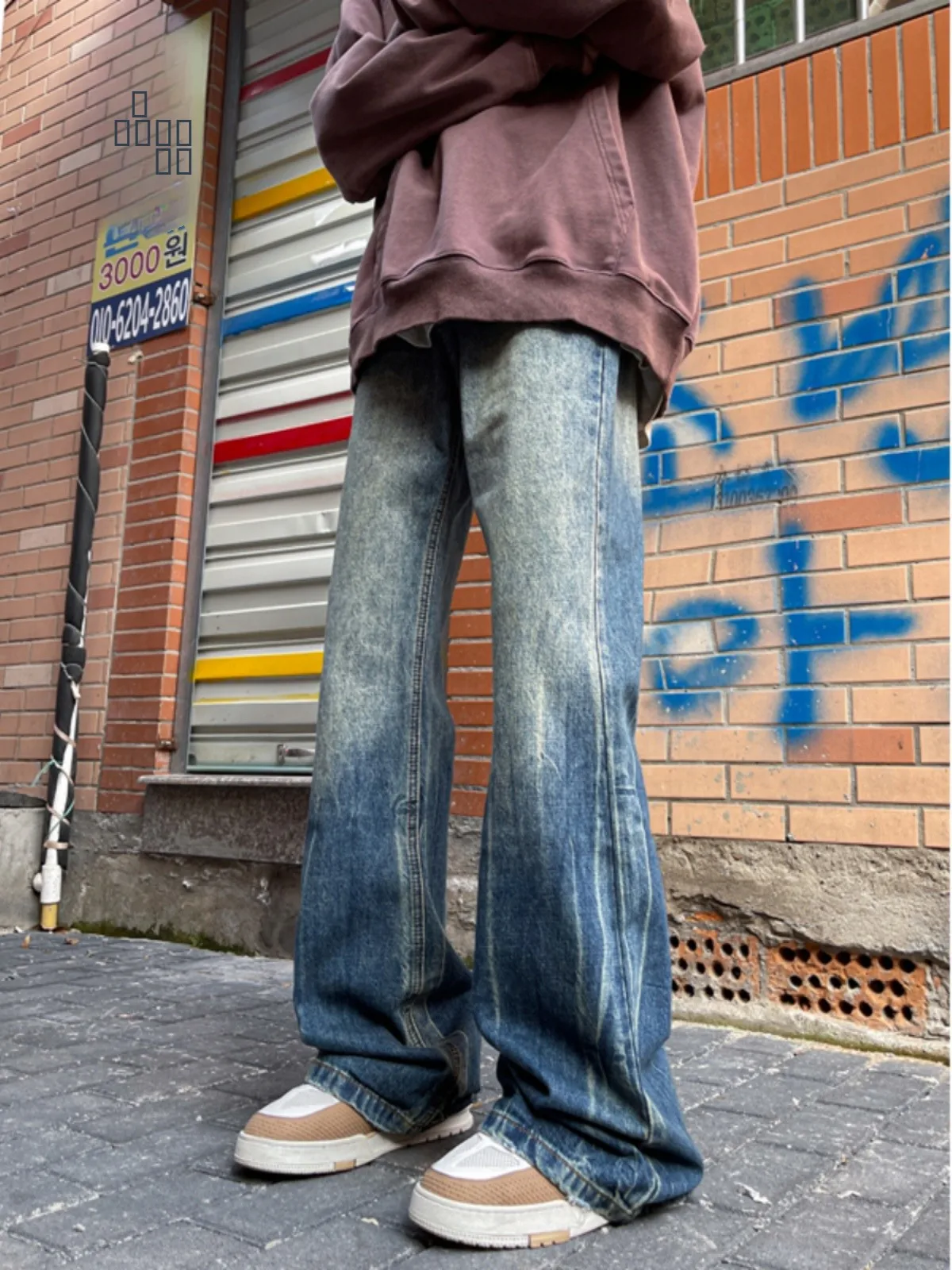 

Retro American High Street Hiphop Jeans Men's Vintage Waed Loose Straight Leg Trousers Trendy Autumn Faion Youthful