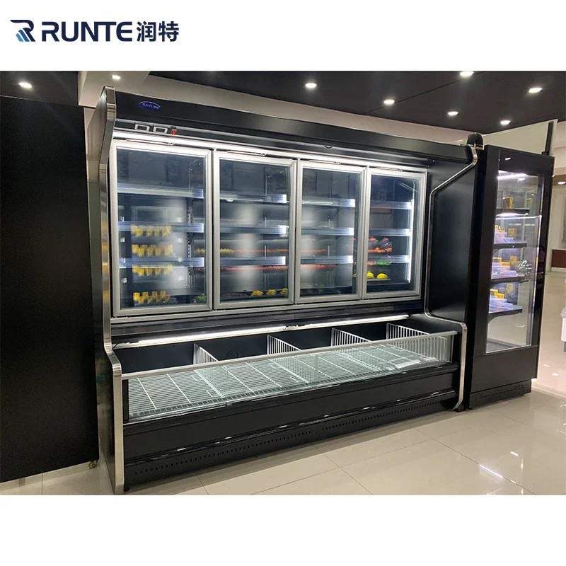 Commercial Freezer Cabinet with Glass Door LED Lighting Cooling Technology for Frozen Food for Supermarket Use display chiller