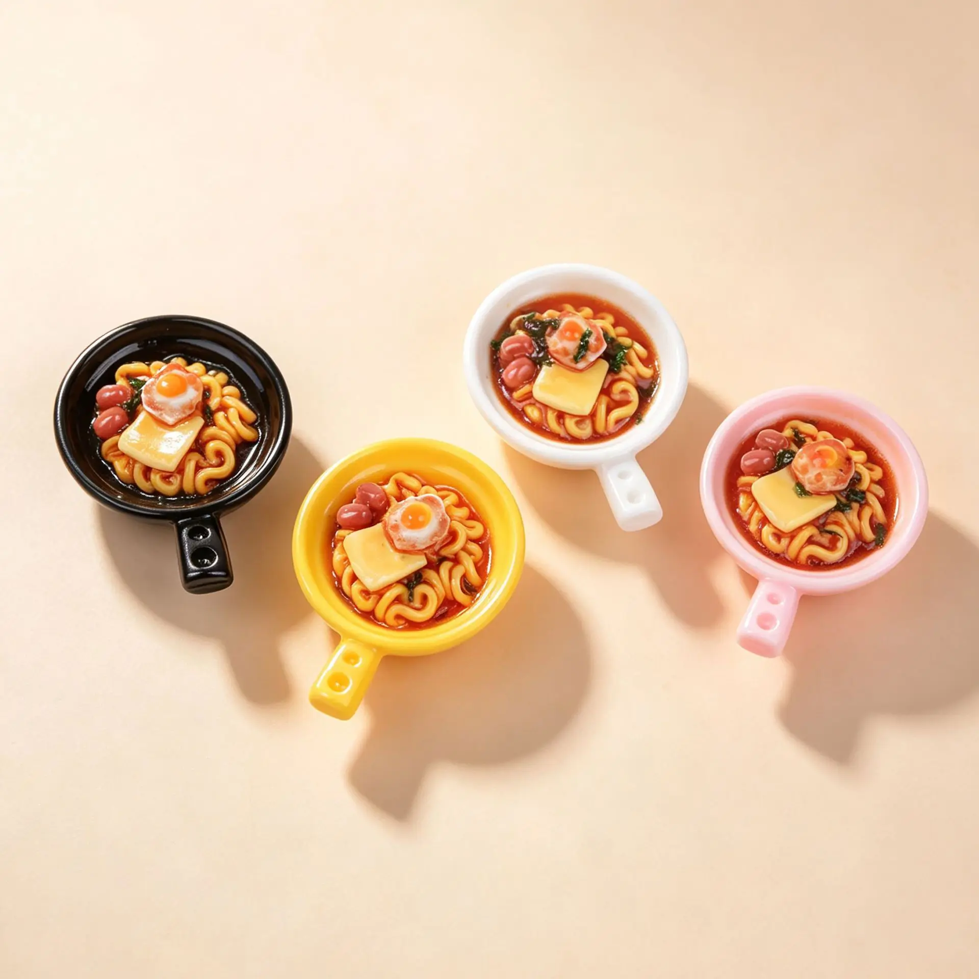 3pcs Mini Korean Cheese Spicy Noodle Cup Food Model Resin Miniature Food DIY Dollhouse Scene Prop Desktop Decoration Home Decor