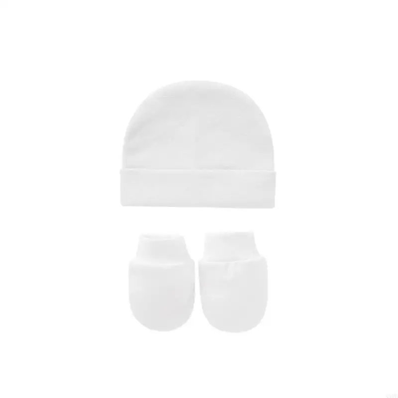 

Baby Mitten Socks Anti Scratching Soft Cotton Gloves Hat Foot Cover Set