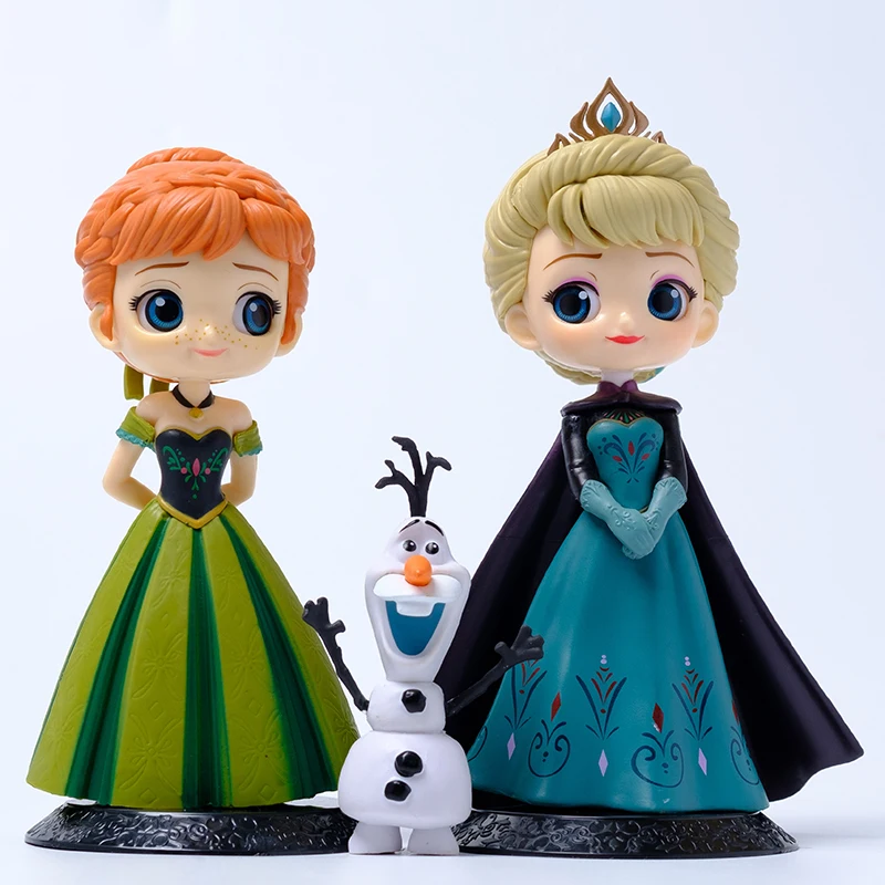 Disney Frozen Princess Anna Bridesmaid Dresses Snow Treasure Doll Anime Figure Model Ornament Toy Doll Christmas Gift