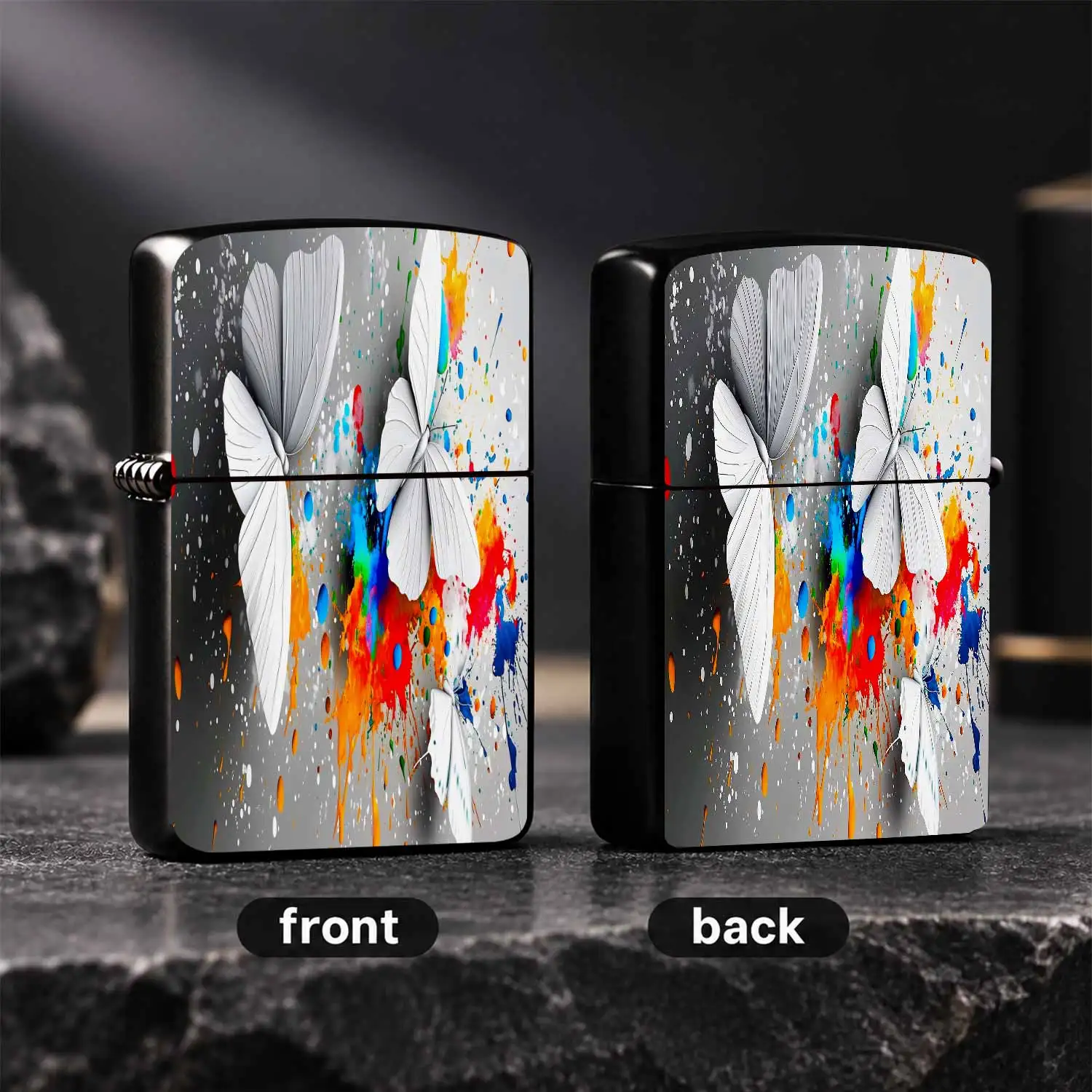 Creative Splash Whitelighter, Artistic Ink Splatter Colorfuldecor Portable Igniter, Delicate Stylish Practical Daily Use Tool For Home Office Outdoor Travel, Ideal Personalized Present For All Scenes A Humorous And Interesting Lighter