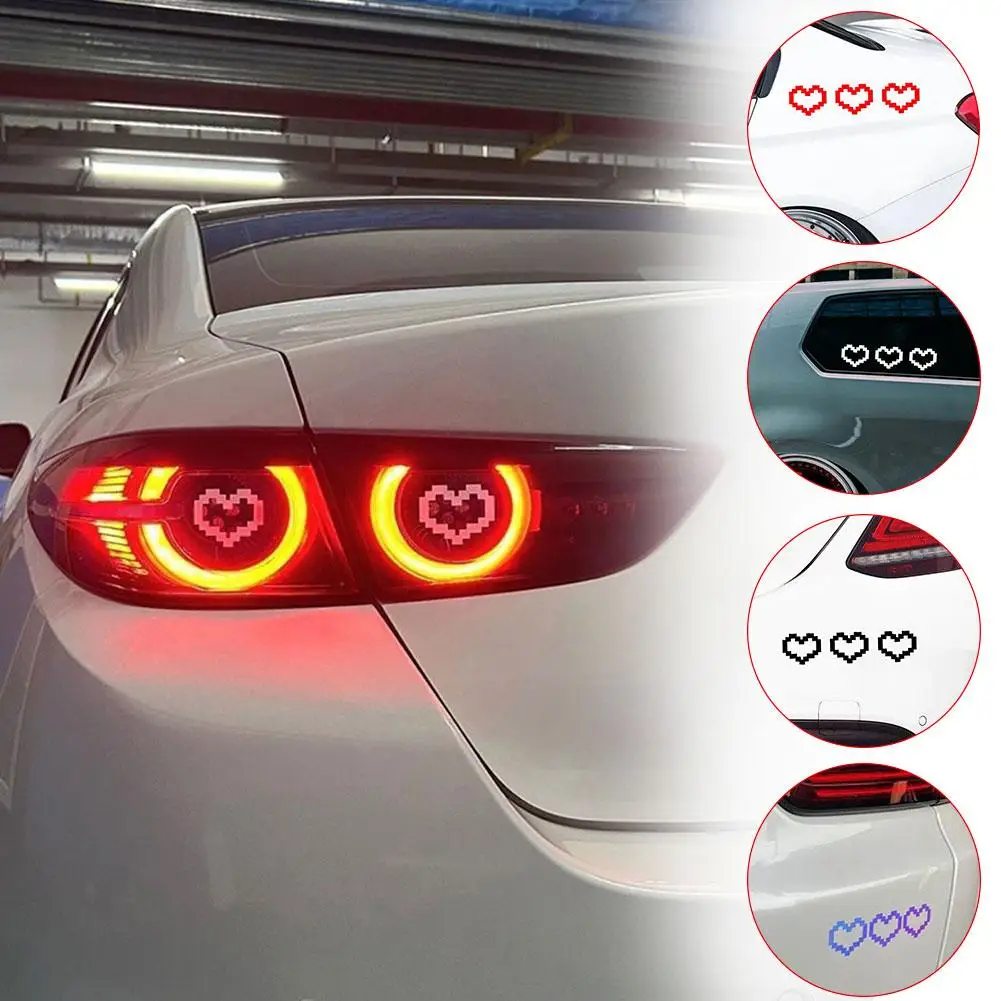 

Automotive Stickers Mosaic Heart-shaped Pixel Heart-shaped Decoration Headlight Sticker Taillight Car & Decoration, Waterpr O2T5