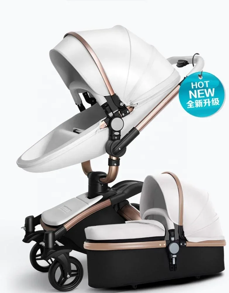 2 in 1 and 3 in 1 Kids Pram Hot Sale Luxury Leather Cheap Baby Stroller